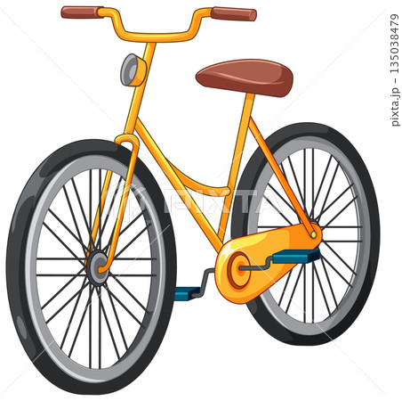 Yellow Bicycle Side View Vector Illustration Yellow Bicycle Side View Vector Illustration 135038479