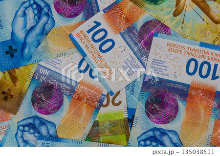 Background of the swiss francs banknotes Background of the swiss francs banknotes 135038511