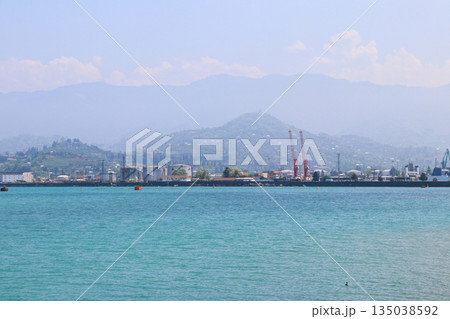 Cargo port on Black Sea in Batumi, Georgia Cargo port on Black Sea in Batumi, Georgia 135038592