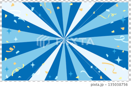 Blue party sunburst illustration material 135038756