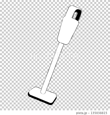 Illustration of stick vacuum cleaner 135038815