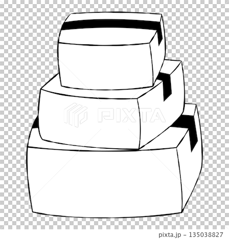 堆疊的白色盒子示意圖 135038827