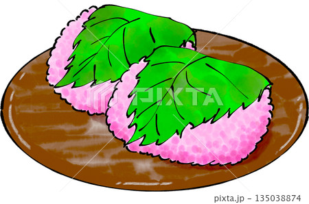 桜餅素材 桜餅素材 135038874