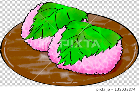 桜餅素材 桜餅素材 135038874