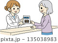 薬剤師から薬を受け取る高齢者 135038983