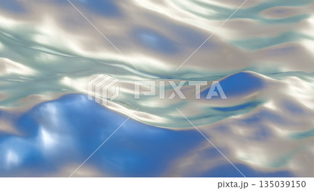 幻想的なブルーとシルバーの抽象的な液体ウェーブ背景 135039150