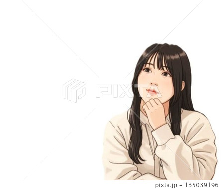 考えている女性 135039196