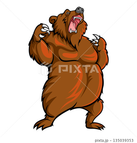 Aggressive Bear Mascot Character Design Aggressive Bear Mascot Character Design 135039353