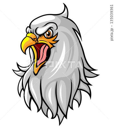 Angry eagle head mascot logo illustration isolated on white background 135039361