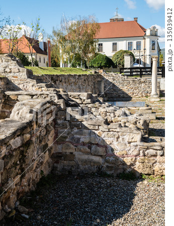 Ancient Roman Archaeological Ruins in Alba Carolina Citadel 135039412
