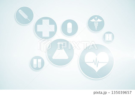 Medical symbols against blue backgrounds 135039657