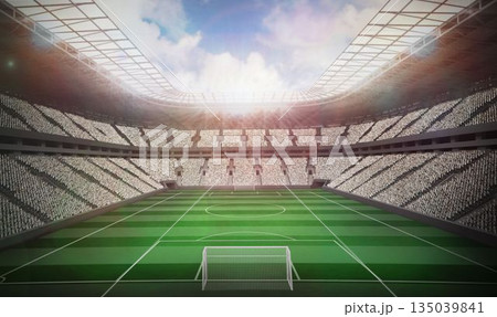Football stadium with fans in white Football stadium with fans in white 135039841