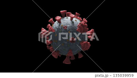 Covid-19 cell against black background 135039959
