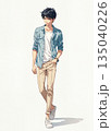 カジュアルな服装の若い男性 カジュアルな服装の若い男性 135040226