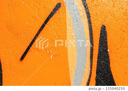 Abstract Orange Black Gray Graffiti Street Art with Bold Lines for 2000s Urban Style 135040250