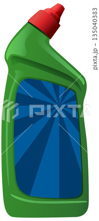 Green Plastic Cleaner Bottle with Red Cap Vector Illustration 135040383