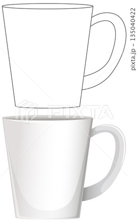 Vector Illustration of Blank Coffee Mug with Handle 135040422
