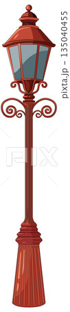 Vintage Red Street Lamp Vector Illustration 135040455