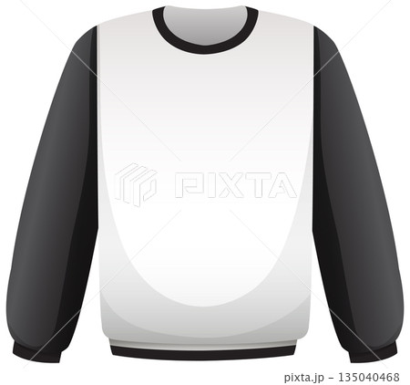 Black and White Crewneck Sweatshirt Vector Illustration 135040468