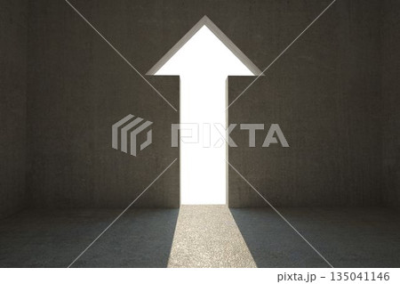 Grey room with arrow door Grey room with arrow door 135041146