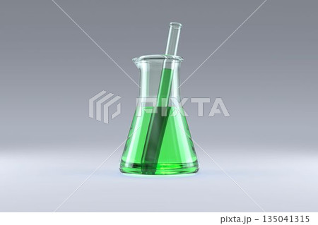 Conical flask with solution Conical flask with solution 135041315