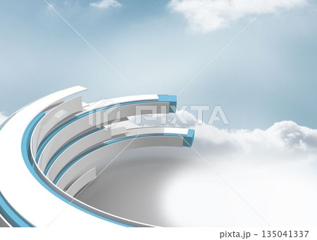 Blue and white structure in the sky 135041337