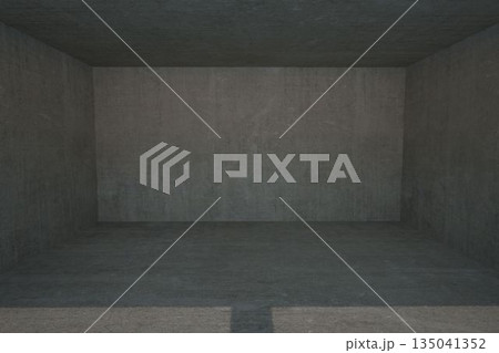 Empty concrete room is being shown in flat design featuring smooth gray walls and subtle shadows 135041352