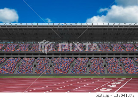 Digital athletic field in a stadium 135041375