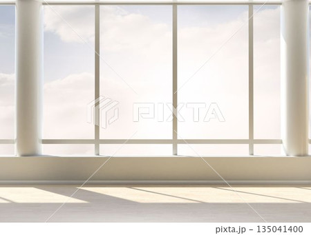 Digitally generated bright room with window 135041400