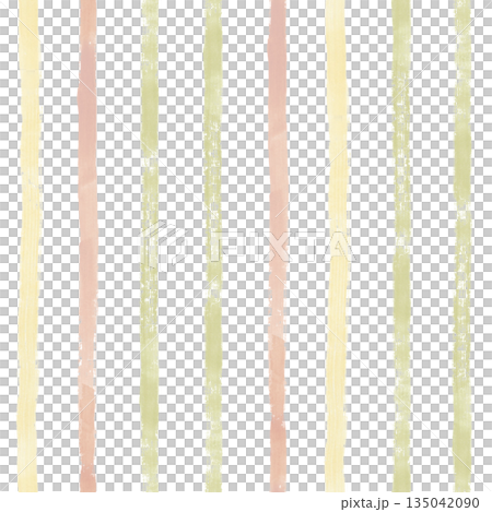 Pastel abstract striped watercolor seamless pattern on white. Light yellow, pink and green vertical stripes hand drawn repeat background. Brush strokes clip art in simple style. Wallpaper with lines 135042090
