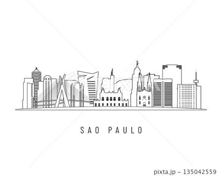 Detailed Sao Paulo skyline vector illustration. Detailed Sao Paulo skyline vector illustration. 135042559
