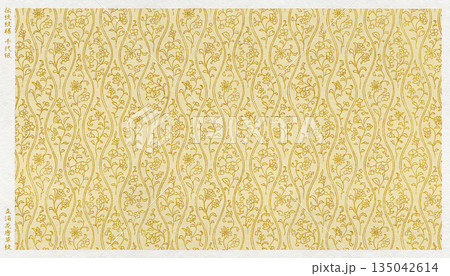 日本の伝統「立涌」と「花唐草」紋様、雅なおしゃれ和紙 135042614