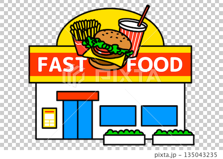 ファストフード店の店舗の外観 135043235