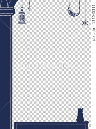 阿拉伯風格單色邊框(直式版) 阿拉伯風格單色邊框(直式版) 135043511