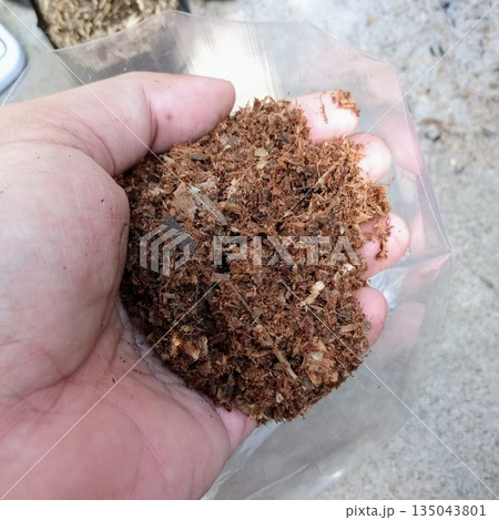 Handful of Shredded Coconut Husk Fiber Coir for Soil Mixing and Orchid Media Handful of Shredded Coconut Husk Fiber Coir for Soil Mixing and Orchid Media 135043801