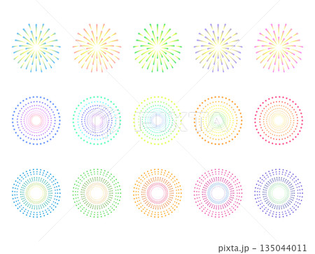 カラフルな打ち上げ花火　セット 135044011