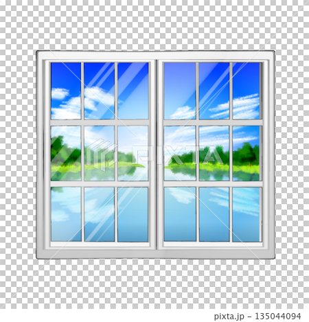 窗戶裡映出的湖面 135044094