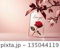 Luxury romantic greeting with rose and soft background 135044119