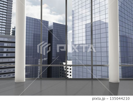 Room with columns and view over city Room with columns and view over city 135044210
