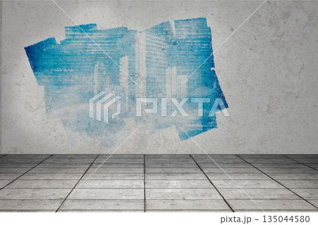 Display on wall showing data graphic 135044580