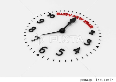 Happy new year written on a clock Happy new year written on a clock 135044617