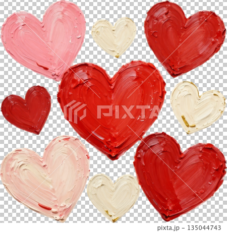 浪漫紅心油畫紋理情人節素材 135044743