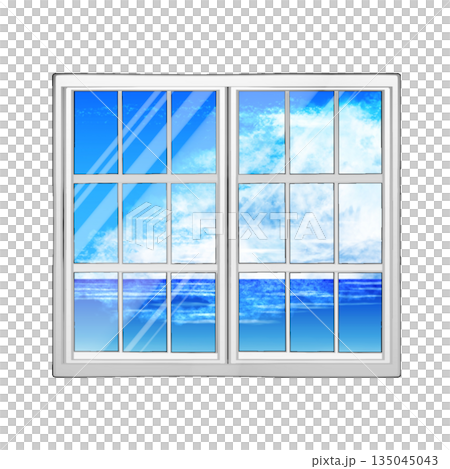 The sea reflected in the window The sea reflected in the window 135045043