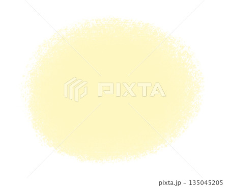手描きの黄色い丸い形 - シンプルでかわいい余白のある背景やフレームなどの装飾パーツの素材 135045205