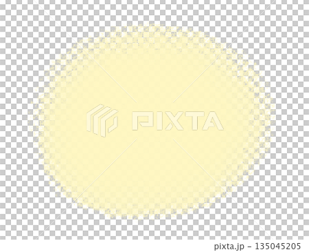 手描きの黄色い丸い形 - シンプルでかわいい余白のある背景やフレームなどの装飾パーツの素材 135045205