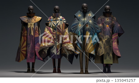 ブラジル祭典文化を抽象化したファッション3D 135045257