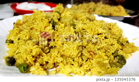 Homemade Indian Vegetable Pulao with Basmati Rice Homemade Indian Vegetable Pulao with Basmati Rice 135045376