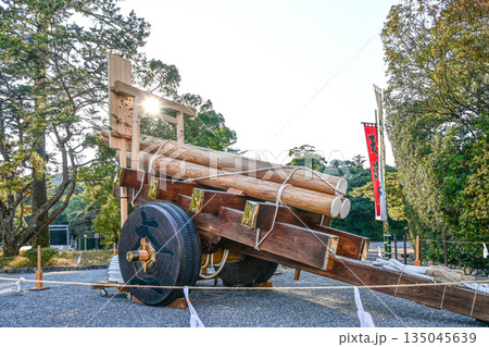 伊勢神宮・外宮に展示されている奉曳車（2026年正月） 135045639