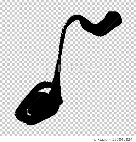 Hand-drawn illustration of eighth notes with a brush stroke Hand-drawn illustration of eighth notes with a brush stroke 135045824