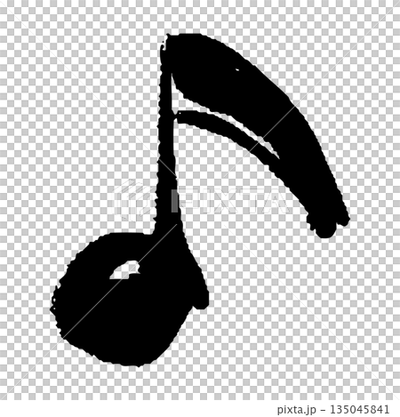 筆タッチの8分音符の手描きイラスト 135045841
